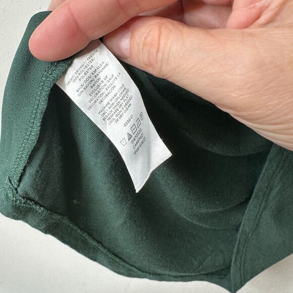 Loft Sage Green Split V-Neck Sleeveless Flowy Lace Neck Detail Tank Blouse XS - Picture 6 of 9